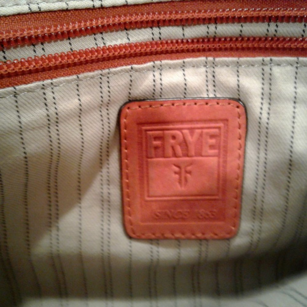 Frye Leather Satchel Cameron -- soft red